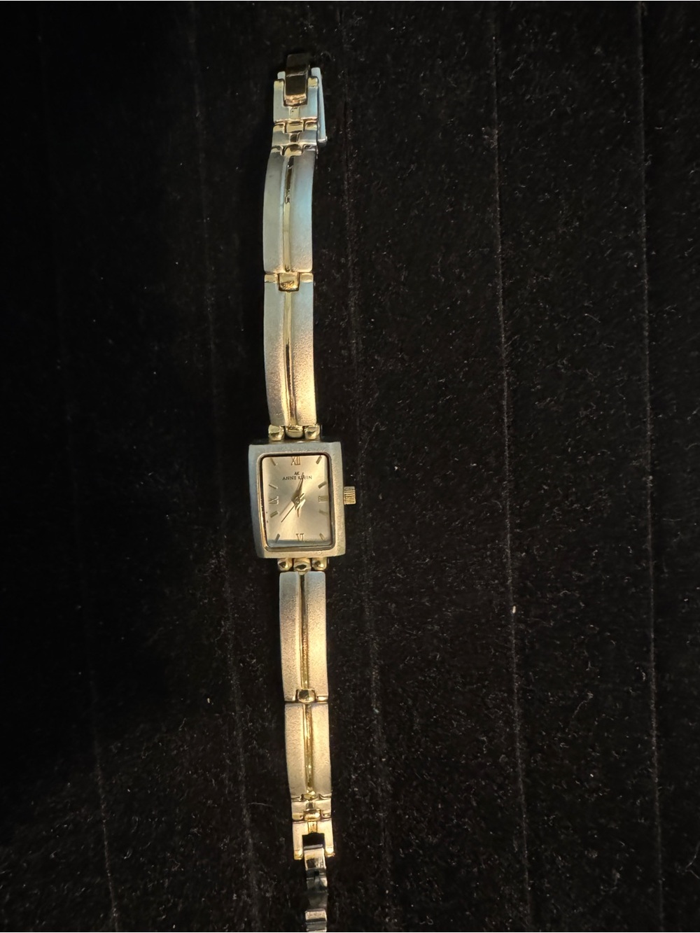 Anne Klein Women's Gold-Tone Rectangular Bracelet Watch with Champagne Dial